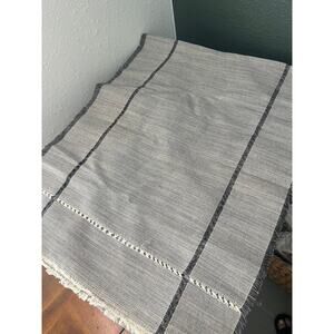 Charcoal and cream table runner